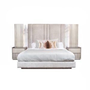 Recámara "Santorini" Champagne Panel Madera y Piedra